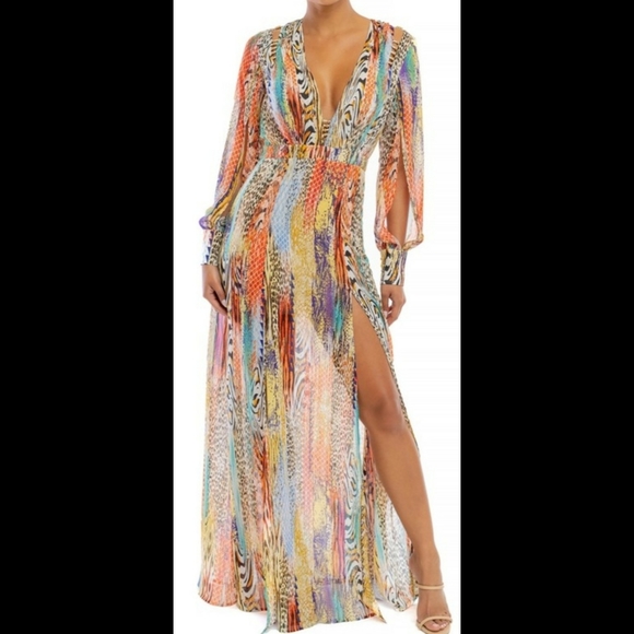 Luxxel Dresses & Skirts - Multi Leopard Maxi Dress